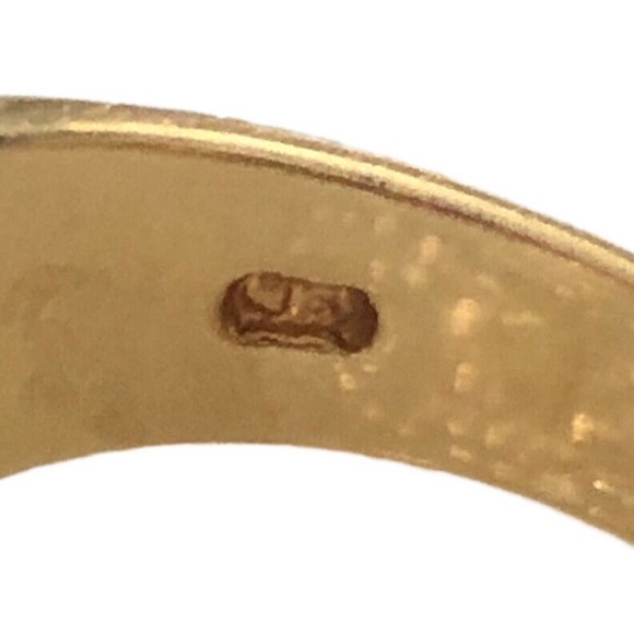 Cubic Zirconia Gold plate Silver Cluster Accent Stones Cocktail bling Size 8 - Picture 5 of 11